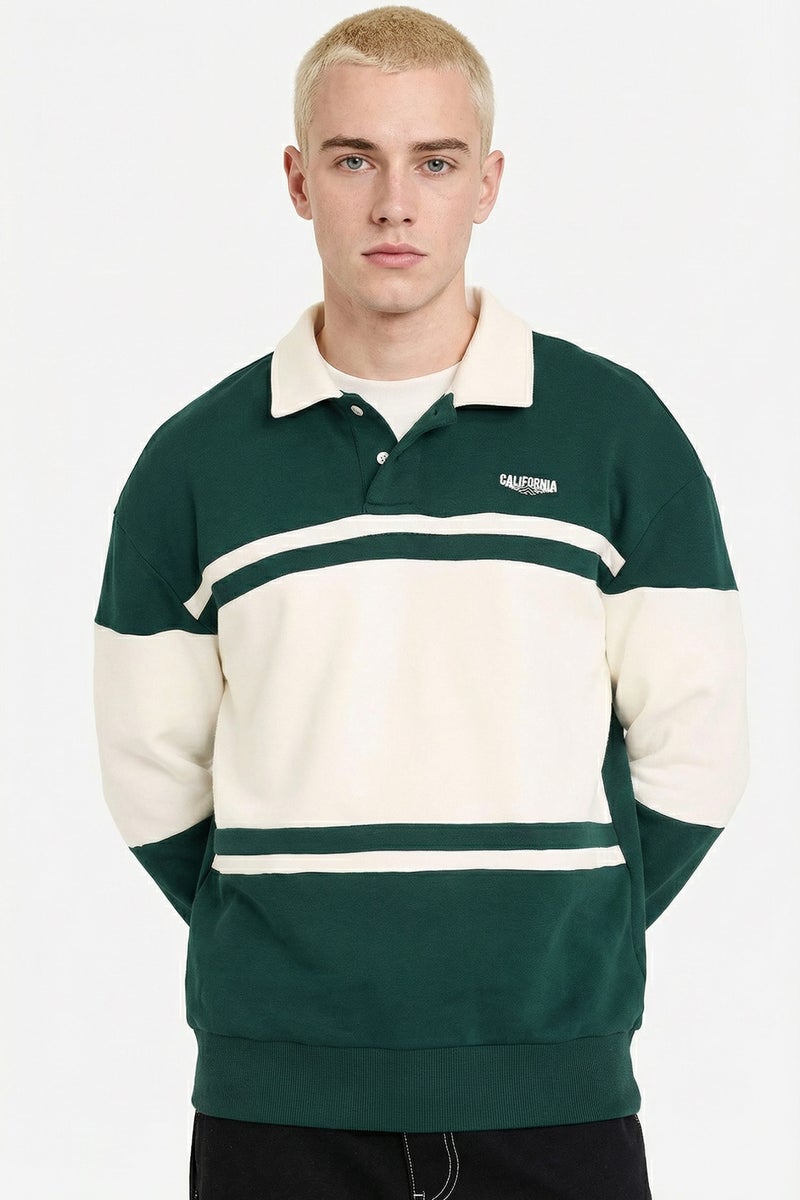 DeFacto Green Man Boxy Fit Long Sleeve Sweatshirt Casual - Image 3